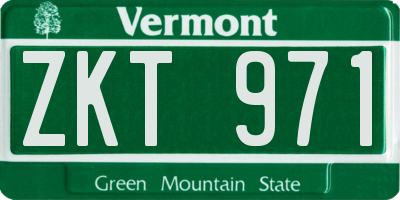 VT license plate ZKT971