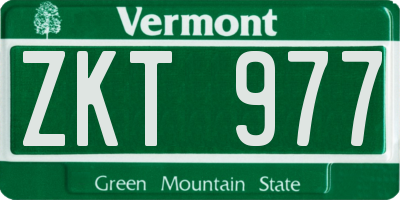 VT license plate ZKT977