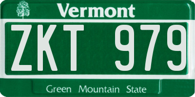 VT license plate ZKT979
