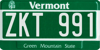 VT license plate ZKT991