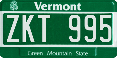 VT license plate ZKT995
