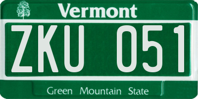 VT license plate ZKU051