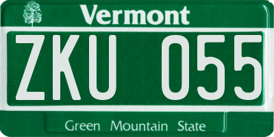 VT license plate ZKU055