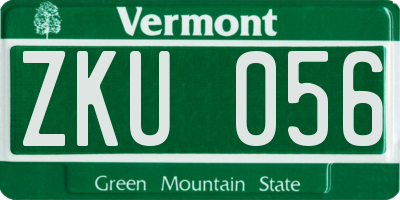 VT license plate ZKU056