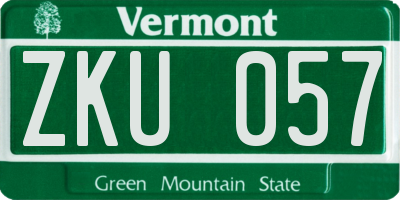 VT license plate ZKU057