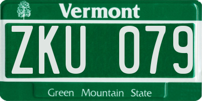 VT license plate ZKU079