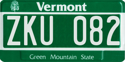 VT license plate ZKU082
