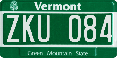 VT license plate ZKU084