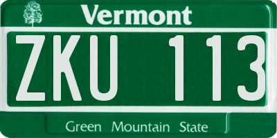 VT license plate ZKU113