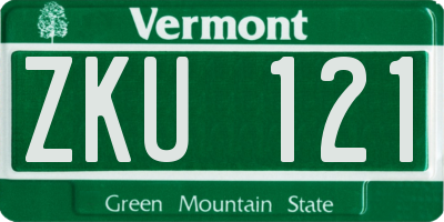 VT license plate ZKU121