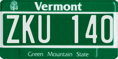 VT license plate ZKU140
