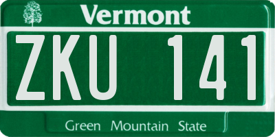 VT license plate ZKU141