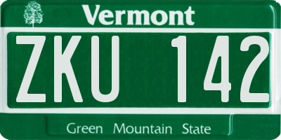 VT license plate ZKU142