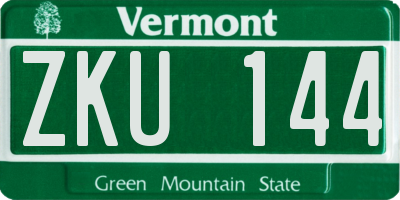 VT license plate ZKU144
