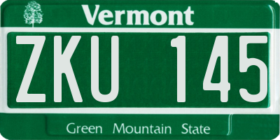 VT license plate ZKU145
