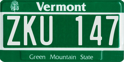 VT license plate ZKU147