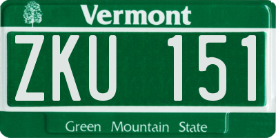 VT license plate ZKU151