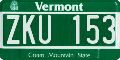 VT license plate ZKU153