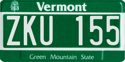 VT license plate ZKU155