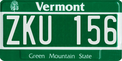 VT license plate ZKU156