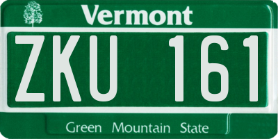 VT license plate ZKU161