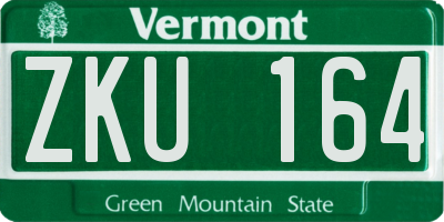 VT license plate ZKU164