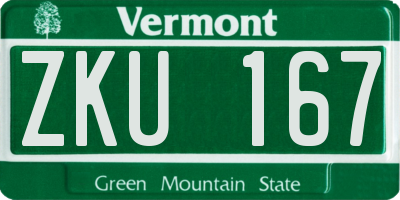 VT license plate ZKU167
