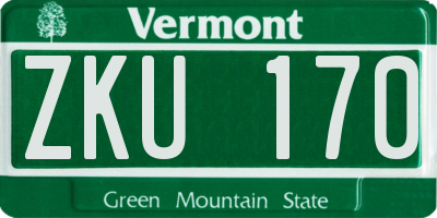VT license plate ZKU170