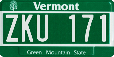 VT license plate ZKU171