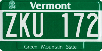 VT license plate ZKU172