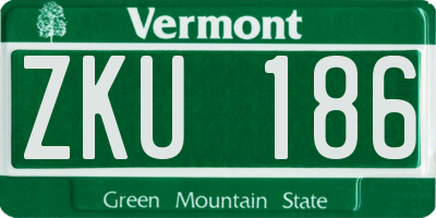 VT license plate ZKU186