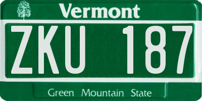 VT license plate ZKU187