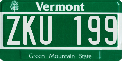 VT license plate ZKU199
