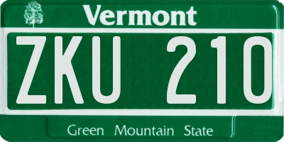 VT license plate ZKU210
