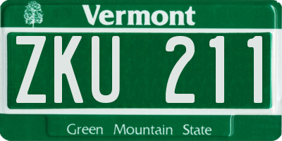 VT license plate ZKU211