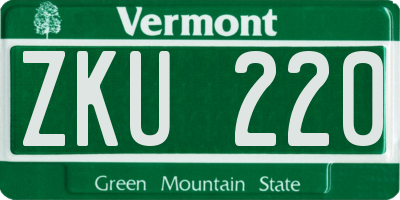 VT license plate ZKU220