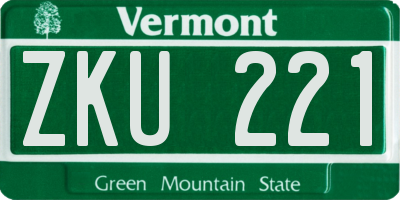 VT license plate ZKU221