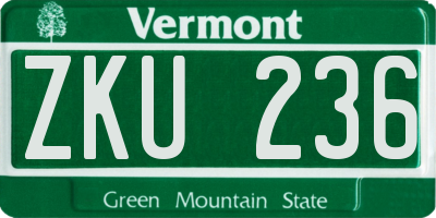 VT license plate ZKU236