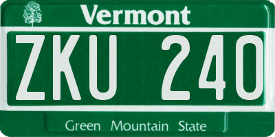 VT license plate ZKU240