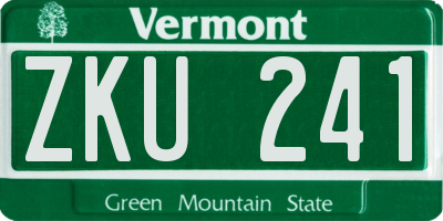 VT license plate ZKU241