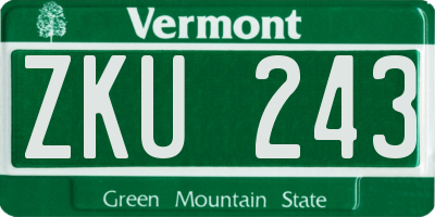 VT license plate ZKU243