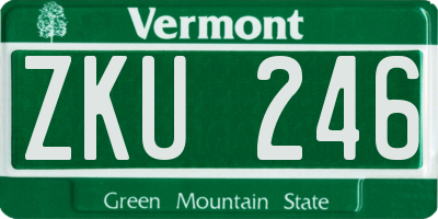 VT license plate ZKU246