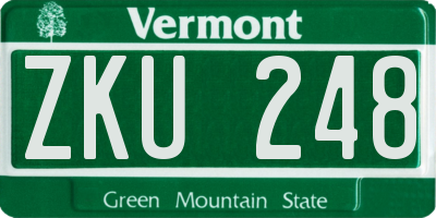 VT license plate ZKU248