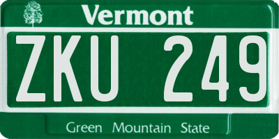 VT license plate ZKU249