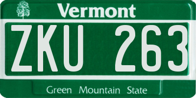 VT license plate ZKU263