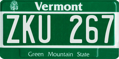 VT license plate ZKU267
