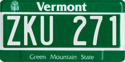 VT license plate ZKU271
