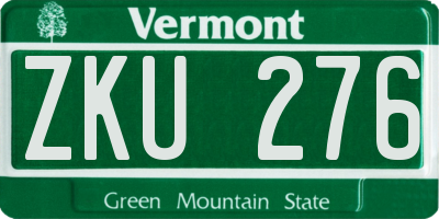 VT license plate ZKU276