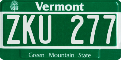 VT license plate ZKU277