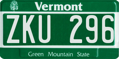 VT license plate ZKU296